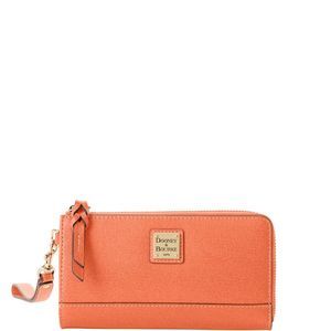 Dooney & Bourke Saffiano Folded Zip Wristlet - Coral